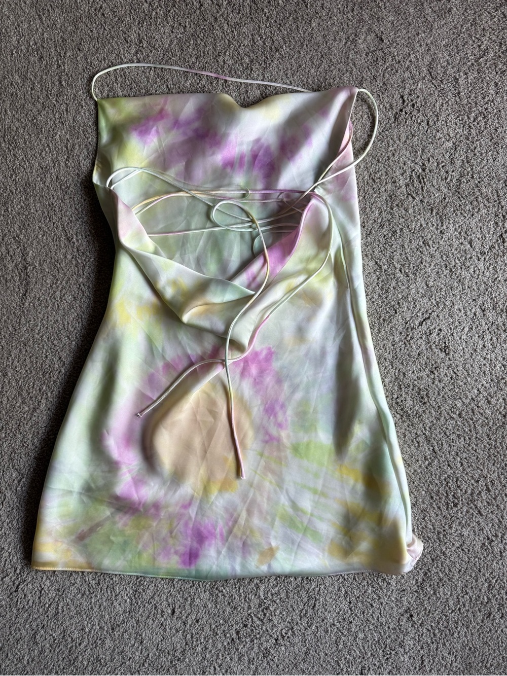 Zara Pastel Tie-Dye Mini Dress - Pink, Yellow & Green - Picture 3 of 4